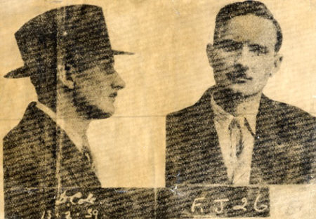 Mug shot of Harold Cole after his arrest on 13 February 1939.