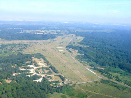 Aerial view of the former airfield at Stoney Cross.