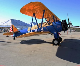 A Boeing Stearman airplane used to train the Tuskegee Airmen. Photo by Rennett Stowe (17 October 2009). PD-CCA 2.0 Generic. Wikimedia Commons.