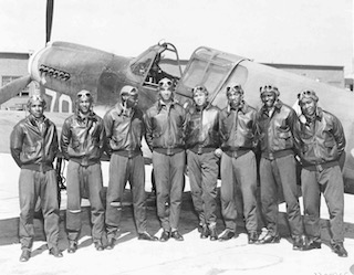 Tuskegee Airmen likely in Southern Italy or North Africa. Photo by anonymous (c. May 1942). PD-U.S. government. Wikimedia Commons.