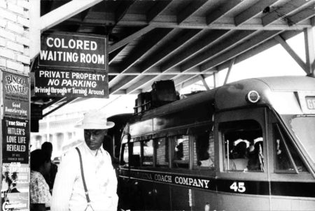“At the bus station in Durham, North Carolina.” Photo by Jack Delano (c. May 1940). PD-U.S. government. Wikimedia Commons.