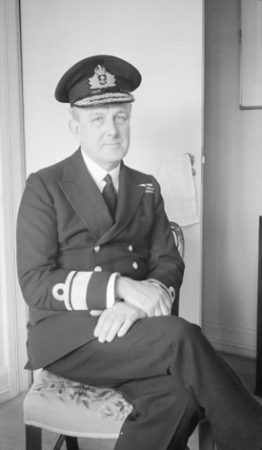 Adm. John Godfrey was the head of the Naval Intelligence Division and Ian Fleming’s boss. This crusty and unorthodox figure was said to be the inspiration for James Bond’s superior, “M.” Photo by Capt. Wales Smith (c. 1939-1945).
