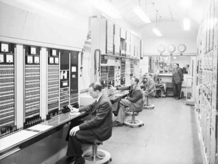 A BT test room in the tunnels. Photo by anonymous (c. 1957). Source: BT.