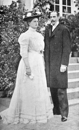 Prince Harald and Princess Helena of Denmark. Photo by Carl Sonne (c. April 1909). PD-Author’s life plus 70 years or fewer. Wikimedia Commons.
