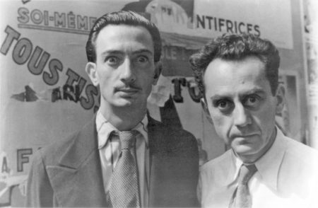 Salvador Dali (left) and Man Ray (right). Photo by Carl van Vechten (c. 1934). Library of Congress Prints and Photographs Division PD-Expired copyright. Wikimedia Commons.