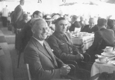 Joachim von Ribbentrop (left) and Ante Pavelić (right) in Venice during the Independent State of Croatia’s admission to the Tripartite Pact. Photo by anonymous (c. June 1941). PD-Author’s life plus 70 years or fewer. Wikimedia Commons.
