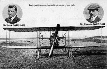 René Caudron (left) and Gaston Caudron (right). Photo by anonymous (date unknown). Pioneers of Aviation.