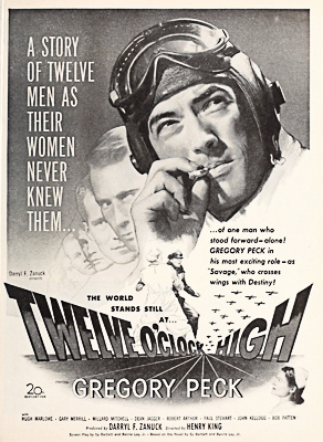 Poster promoting the movie, “Twelve O’Clock High”. Poster by 20th Century Fox (c. 1949). Modern Screen, February 1950. PD-No copyright notice. Wikipedia