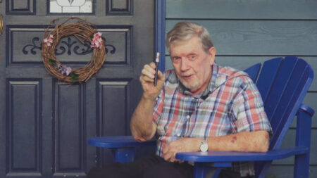 Mark Fraser holding the broken pointer he purchased from eBay. Photo by anonymous (c. September 2015). Rupley, Sebastian, eBay News Team, 11 September 2015. “Meet the Buyer of the Broken Laser Pointer.”